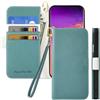 Aisenth Cover per iPhone 14 Plus (6,7 pollici), Modello Litchi Custodia Portafoglio in PU Pelle Protettiva Magnetico Flip Case con Funzione Supporto, Slot Schede, Cinturino da Polso - Verde