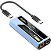 Diofox A11 Amplificatore per Cuffie Audio DAC USB-C, Decodificatore Audio Portatile, Suono Hi-Fi Lossless, Chip ES9028Q2M, Uscita Cuffie Doppia da 3,5 mm e 4,4 mm, per PC, telefoni cellulari, iPad