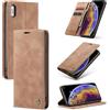 Ottcooed Cover per iPhone X/iPhone XS Custodia, Cover Pellicola a Libro Portafoglio in Pelle Porta Carte Protettiva Slot per Scheda Flip Case con iPhone X/iPhone XS, Marrone