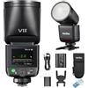 GODOX V1mid S V1midS Flash Speedlite per Fotocamera Sony, V1 mid S 55Ws 2,4GHz Testa Rotonda Schermo Touch Strobe Speedlight TTL HSS 1/8000S, 1,7s Tempo di Riciclo, 650 Flash Piena Potenza