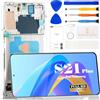 SRJTEK Incell - Set di schermi LCD per Samsung Galaxy S21+ 5G, display LCD SM-G996B SM-G996U Digitizer Touch Screen Assembly con cornice (Phantom - Argento)