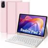 JADEMALL Custodia con Tastiera per Redmi Pad 2 11 2025, Italiano QWERTY Tastiera Bluetooth Magnetica Staccabile per Redmi Pad 2 11 Pollici 2025, Rosa