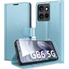 Eirltiy Cover per Motorola Moto G86 5G Portafoglio Pelle PU Premium, Custodia Scomparti Carte Antiurto Protettiva Case con 1 Vetro Temperato, Blu