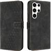 OKZone Cover per Samsung Galaxy S24 Ultra, Custodia in PU Pelle per Samsung Galaxy S24 Ultra, Custodia a Libro Protettiva Folio Portafoglio con Magnetica e Slot per Carte Wallet Case Flip Cover (Nero)