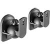 RICOO Supporti Universali per Casse LH028-B Altoparlanti da Parete Supporti a muro per casse acustiche Supporti per altoparlanti Orientabile e Inclinabile 50x87x64mm Set di 2, Nero