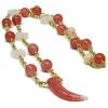 DodiGioielli.it DodiGioielli Collana Lunga Donna, Quarzo Cherry e Rosa, Pendente Artiglio, Catena Rolò Dorata, 90 cm, Nickel-Free, Made in Italy
