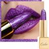 Oulac Rossetto Metallizzato Lucido Viola, Rossetti Glitter Senza Profumo, Perlato e Brillante, Colore Intenso Lunga Durata, Formula Idratante Nutre le Labbra, Vegan & Senza Glutine, 16 Royal Sash