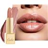 Oulac Rossetto Metallizzato Lucido Nudo, Rossetti Glitter Senza Profumo, Perlato e Brillante, Colore Intenso Lunga Durata, Formula Idratante Nutre le Labbra, Vegan & Senza Glutine, 07 Pure Envy