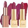 Oulac Nude - Set di 2 rossetti metallici brillanti, finitura metallica opaca, formula altamente pigmentata e idratante, delicata e senza granelli, vegana