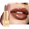 Oulac Rossetto Metallizzato Lucido Marrone, Rossetti Glitter Senza Profumo, Perlato e Brillante, Colore Intenso Lunga Durata, Formula Idratante Nutre le Labbra, Vegan & Senza Glutine, 24 Me Time