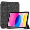 ProCase Cover iPad 11 Generazione A16 11 Pollici 2025/iPad 10 Generazione 10,9 Pollici 2022,Custodia con Portapenna Auto Sonno/Veglia -Glitter Nero