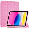 ProCase Cover iPad 11 Generazione A16 11 Pollici 2025/iPad 10 Generazione 10,9 Pollici 2022,Custodia con Portapenna Auto Sonno/Veglia -Glitter Rosa