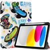 ProCase Cover iPad 11 Generazione A16 11 Pollici 2025/iPad 10 Generazione 10,9 Pollici 2022,Custodia con Portapenna Auto Sonno/Veglia -Cartone Blu