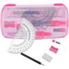Zerodeko Set Compasso da Disegno Multifunzionale Goniometro Matematico, Righello Piccolo e Temperamatite, Kit Leggero in Plastica e Lega per Studenti, per Scuola, Disegno Tecnico