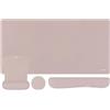 MOSISO Set Tappetini Gioco Grandi&Poggiapolsi Tastiera&Poggiapolsi Mouse&Coaster,Tappetino Mouse Ergonomico Antiscivolo&Cuscino Digitazione Facile con Memory Foam L'Ufficio Domestico,Marrone Taupe