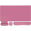 MOSISO Set Tappetini Gioco Grandi&Poggiapolsi Tastiera&Poggiapolsi Mouse&Coaster,Tappetino Mouse Ergonomico Antiscivolo&Cuscino Digitazione Facile con Memory Foam L'Ufficio Domestico,Rosa Rosso