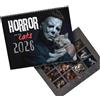 Constprog Calendario da parete 2026 con film horror e gatti di Halloween, arte felina spettrale, 27,9 x 21,9 cm
