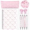 Sayglossy Pink Bow Set Penna Spirale Notebook Journal Pencil Case Sticker