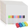 LONGERSIZHAN 8Pz Lavagna Bianca A4 Cancellabile, 29,7x21cm, con Penne