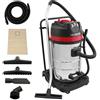 MAXBLAST Aspirapolvere industriale 80L MaxBlast secco/umido con tubo flessibile 5 m, 3000W, triplo motore, filtro in tessuto, cavo 9 m, inox, accessori inclusi, uso con/senza sacchetto