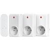 SURNICE Presa programmabile con telecomando senza fili, 3 prese elettriche e 1 telecomando, portata 80 m, funzione All on All Off, 230 V, 1 batterie CR2032 gratuite