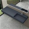 doporro Lavabo da Appoggio o Sospeso Rettangolare 150x48x13 cm per Bagno