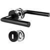 BEILEIOU Set di maniglie per porte interne in acciaio inox a forma di L moderno con serratura a chiave BB, colore nero, design elegante e semplice, ideale per la casa o l'ufficio (1, nero