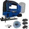 ENG PRO Seghetto Alternativo a batteria|Linea Professionale a Batteria ONE4ALL 20V |Profondità Taglio 80 mm Legno, 12 mm Alluminio, 5 mm Acciaio| Tagli Obliqui a 45°| 2 Batterie 2.0Ah