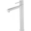 MICE COLLECTION IMEX - Rubinetto lavabo alto - monocomando rubinetto da bagno con beccuccio alto sopra piano per lavabo serie MILOS STICK BDYS045-3BL Bianco opaco