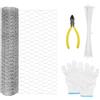 SPEACOUR Rete per Recinzione a Maglia Esagonale in Acciaio Zincato 40cm x 500cm Rete Rete in Metallo Pollame Recinzioni Morbida con Filo Taglio Pinze Rete Metallica Zincata per Progetti Giardinaggio