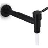 Leikurvo Rubinetto in acciaio inox, montaggio a parete, inserto valvola in rame puro, rubinetto acqua fredda per bagno, lavandino, balcone, cucina (nero)