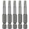 QUARKZMAN 5Pcs Punta Cacciavite A Testa Torx T25 Attacco Esagonale 1/4 Lunghezza 2 (50mm) Punta Magnetizzata Senza Foro Anti-Manomissione A 6 Punte Stellata Cacciavite Per Trapano.