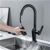 LakeBayMZC Rubinetto da Cucina a 3 vie,con indicatore di temperatura a LED,miscelatore 3 in 1 per filtro dell'acqua, girevole a 360°,nero opaco
