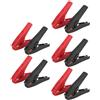 Walfront J.60058 Set 5 Morsetti a Coccodrillo Isolati 30A per Caricabatteria Auto Clip di Sicurezza per Test Elettrici 1000V Rosso e Nero