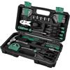 DEKOPRO TZ62 Set di strumenti da 62 pezzi Set di utensili manuali generali per la casa con custodia di stoccaggio in plastica (Verde)