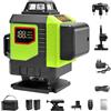 Fenoliora Livella Laser 4D 16 Linee, 4×360° Autolivellante con Display Digitale della Batteria, Laser Verde con Modalità Impulso e Telecomando, Verde