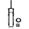 LHHL 26/27,5/29 Pollici Forcella Ammortizzata Ad Aria MTB XC/AM Forcella Anteriore Sospensione Per Mountain Bike Dritto/conico Corsa 120mm Freno A Disco QR 9x100mm Bloccaggio Manuale(Black Tapered,26'')