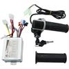 CaFfen Centralina Monopattino Elettrico Accessori for scooter bici elettrica Motore spazzolato Controller e acceleratore Twist Grip 24V 36V 48V 250W 350W 500W 1000W(24V 350W)