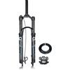 LHHL Forcella Ammortizzata Aria Mountain Bike 26/27,5/29'' Forcella Anteriore MTB Bicicletta Corsa 120mm 1-1/8 Dritta Bloccaggio Manuale/remoto QR 9×100mm Nero(Remote,26'')