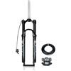 LHHL Mountain Bike Forcella Ammortizzata A Olio 26/27,5/29 Pollici Forcella MTB Corsa 100mm Tubo Diritto 1-1/8 Forcella Anteriore Freno A Disco QR 9 * 100mm Blocco Remoto/Manuale(Black Manual,26'')