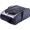 Zenllihome Borsa portatile per scarpe da golf con manico largo, custodia antipolvere Oxford 600D per viaggi, grandi tasche laterali per riporre tacchetti e accessori, nero (argento)