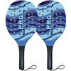 Generico Racchetta da Beach Tennis Pro Sport con Pallina, Design Blu Ondulato, Impugnatura Ergonomica