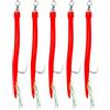 ZUZZEE Ganci per anguilla in acciaio inox per pesca Sabiki, 5 pezzi, si illuminano al buio con terminali girevoli e colori assortiti (10/0 rosso)