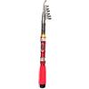 Mixabloem Canna da pesca telescopica e mulinello, kit portatile in fibra di vetro con spinner per viaggi, pesca in acqua dolce e salata, diverse dimensioni (1,2 m rosso)