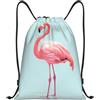 Generic Zaino con Coulisse Pink Flamingo Sportiva Zainetto Resistente Sacchetta Sportiva Pieghevole Borsa con Coulisse per Viaggi Scuola Unisex