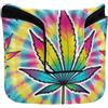 SyXIOP Tie-Dye Weed Leaf Golf Putter Cover Mallet Chiusura Magnetica Putter Putter Copritesta per Mallet Square PU Pelle