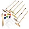 TUXCAXI Esperienza di Gioco all'aperto con Set da Croquet per Sei Giocatori arricchito da Mazze in Legno e componenti di Gioco interattivi Set da Croquet Sportivo all'aperto con