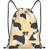 Generic Zaino con Coulisse Border Collie Pattern Sportiva Zainetto Grande capacità Sacca da Palestra Pieghevole Borsa con Coulisse per Viaggi Unisex Spiaggia