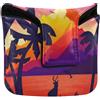 SyXIOP Sunset Coconut Trees Retro Sea Black Golf Mallet Putter Cover Magnetica Snap Putter Headcover per la maggior parte delle marche PU pelle impermeabile