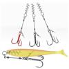 Tidevib Confezione da 3 ami tripli in acciaio ad alto tenore di carbonio con perno centrale a molla Twistlock, per esche morbide, ami da pesca luccio per pesca a traina, set multicolore